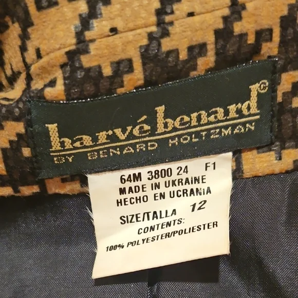 Harve Benard Black and Brown Houndstooth Blazer - Picture 4 of 4